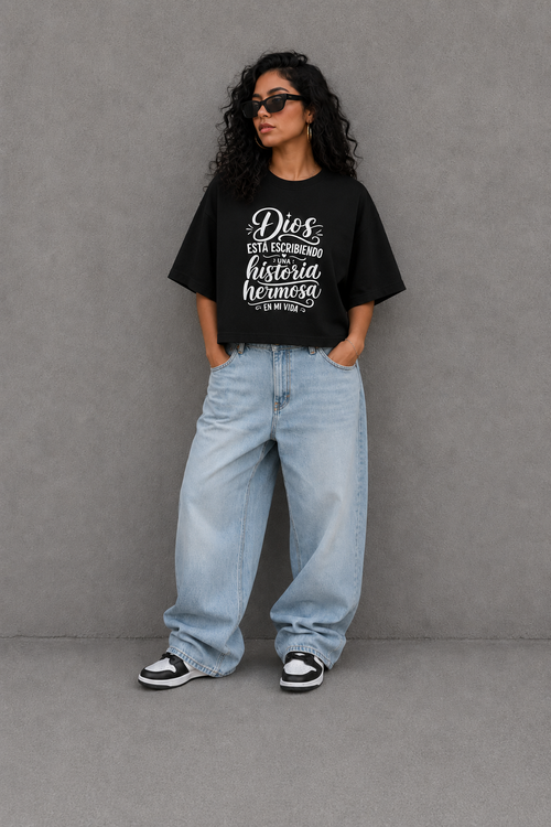Crop top oversized - Dios esta escribiendo