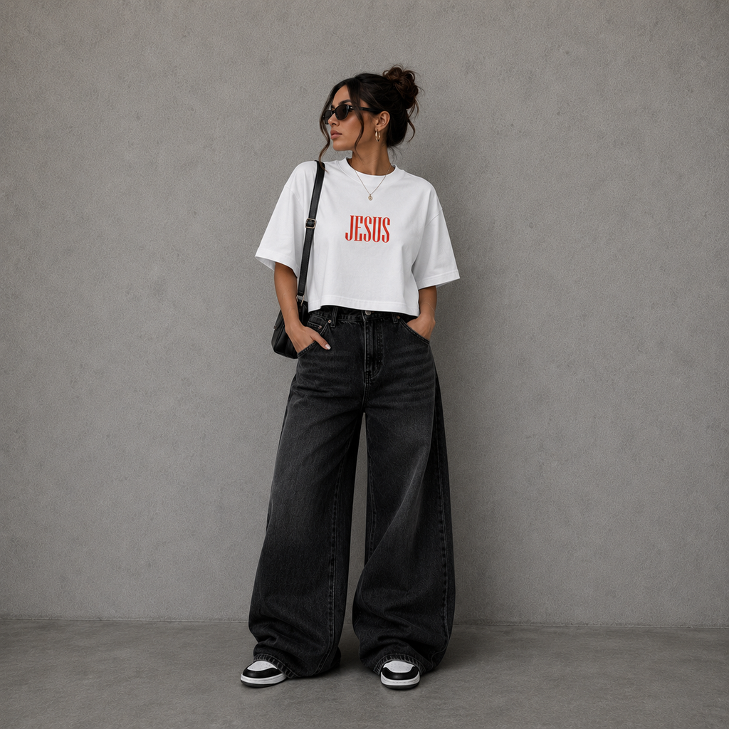 Crop Top Oversized - Jesus